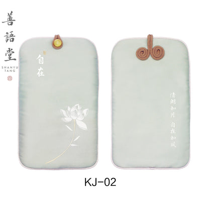 Shanyutang, retro literary mobile phone bag, messenger bag, silk embroidery change packaging, mini multi-functional buckle bag.