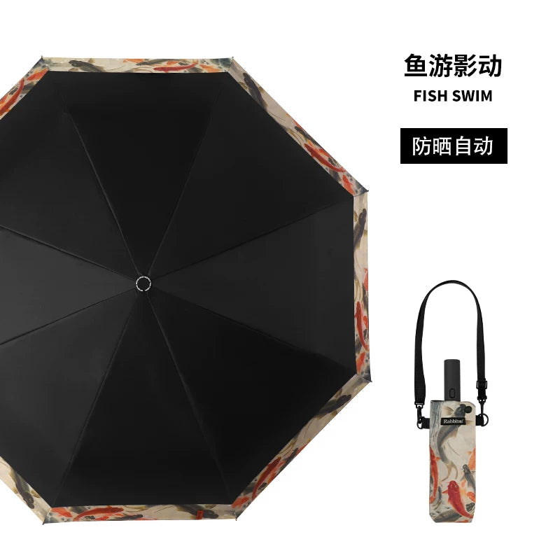 Rabbituu [Bianjing Ruihe] Automatic Umbrella Men's Sunscreen Parasol Women's Folding Gift