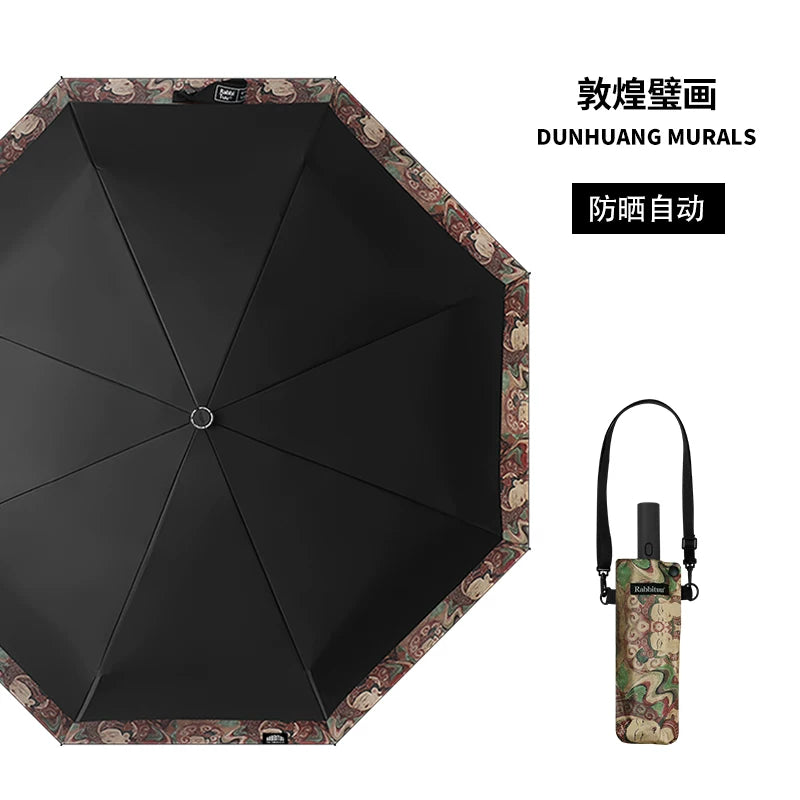 Rabbituu [Dunhuang] Automatic umbrella Umbrella Men's rain and shine Sunscreen UV protection Parasol Women's gift