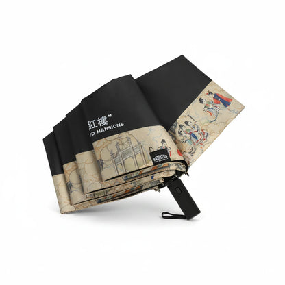 Rabbituu [Dameng Honglou] Automatic umbrella sunscreen UV protection sun umbrella women's sunny and rainy portable umbrella gift