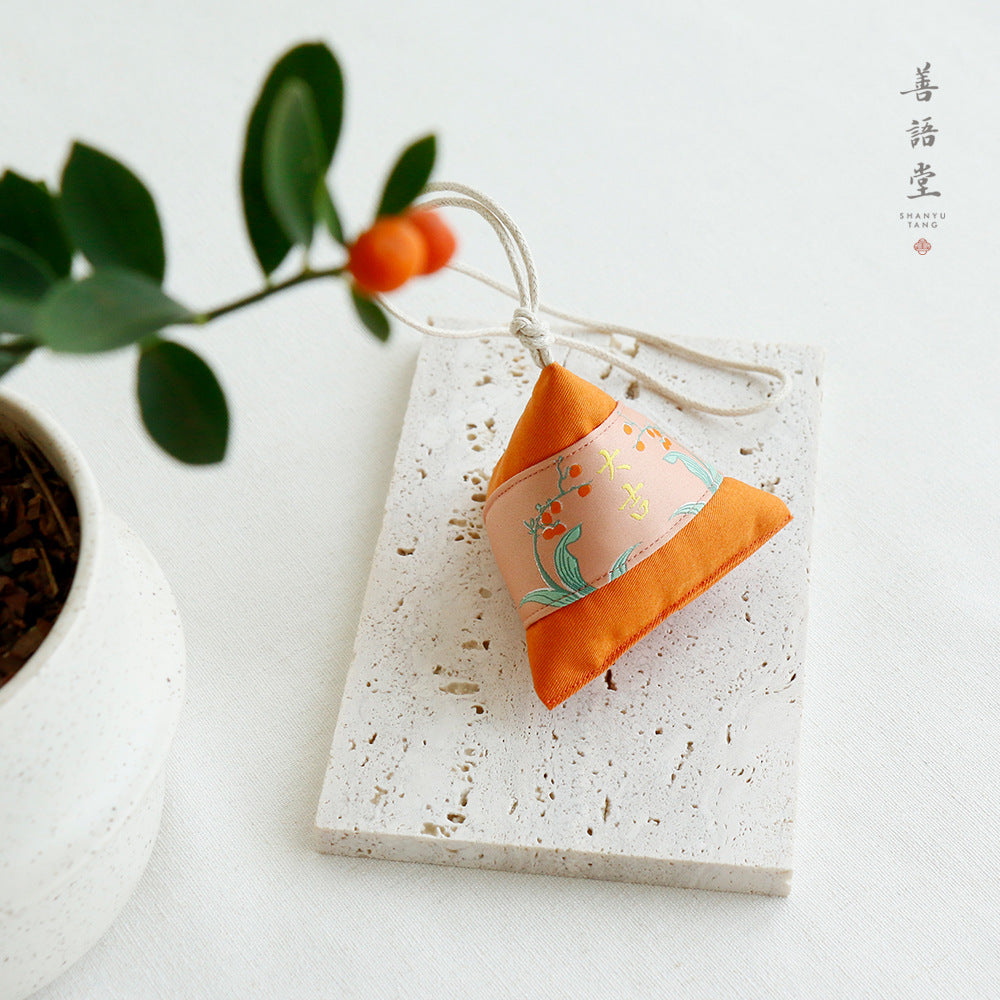 Shanyutang, Dragon Boat Festival Souvenir Carry-on Quaint Fragrant Dumplings Handmade Qinghe Wormwood Herbal Bag Zongzi Pendant