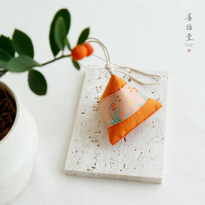 Shanyutang, Dragon Boat Festival Souvenir Carry-on Quaint Fragrant Dumplings Handmade Qinghe Wormwood Herbal Bag Zongzi Pendant