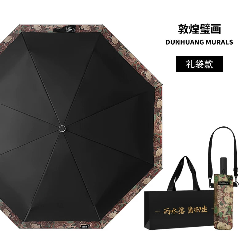 Rabbituu [Dunhuang] Automatic umbrella Umbrella Men's rain and shine Sunscreen UV protection Parasol Women's gift
