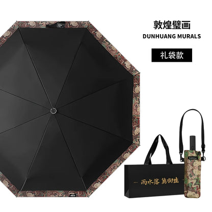 Rabbituu [Dunhuang] Automatic umbrella Umbrella Men's rain and shine Sunscreen UV protection Parasol Women's gift