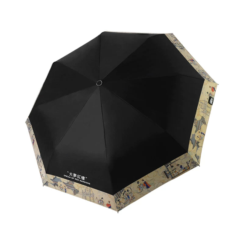 Rabbituu [Dameng Honglou] Automatic umbrella sunscreen UV protection sun umbrella women's sunny and rainy portable umbrella gift