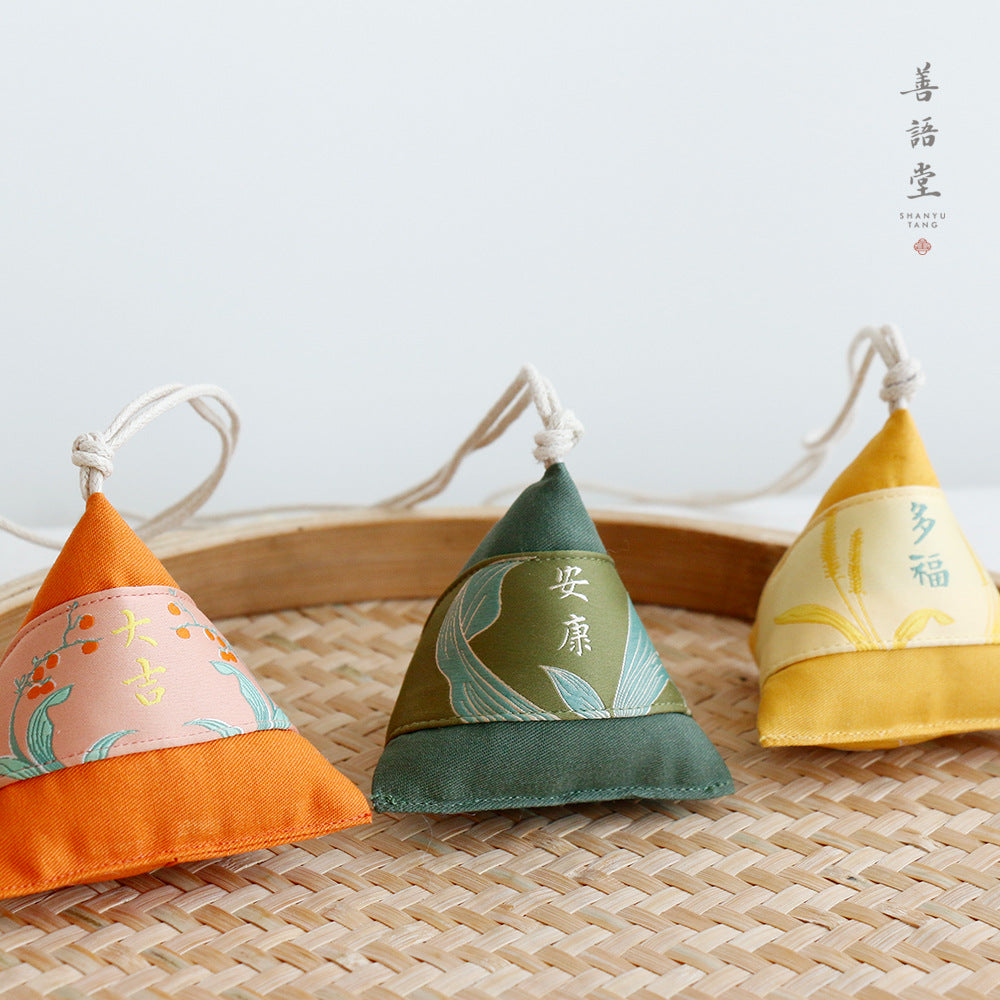 Shanyutang, Dragon Boat Festival Souvenir Carry-on Quaint Fragrant Dumplings Handmade Qinghe Wormwood Herbal Bag Zongzi Pendant