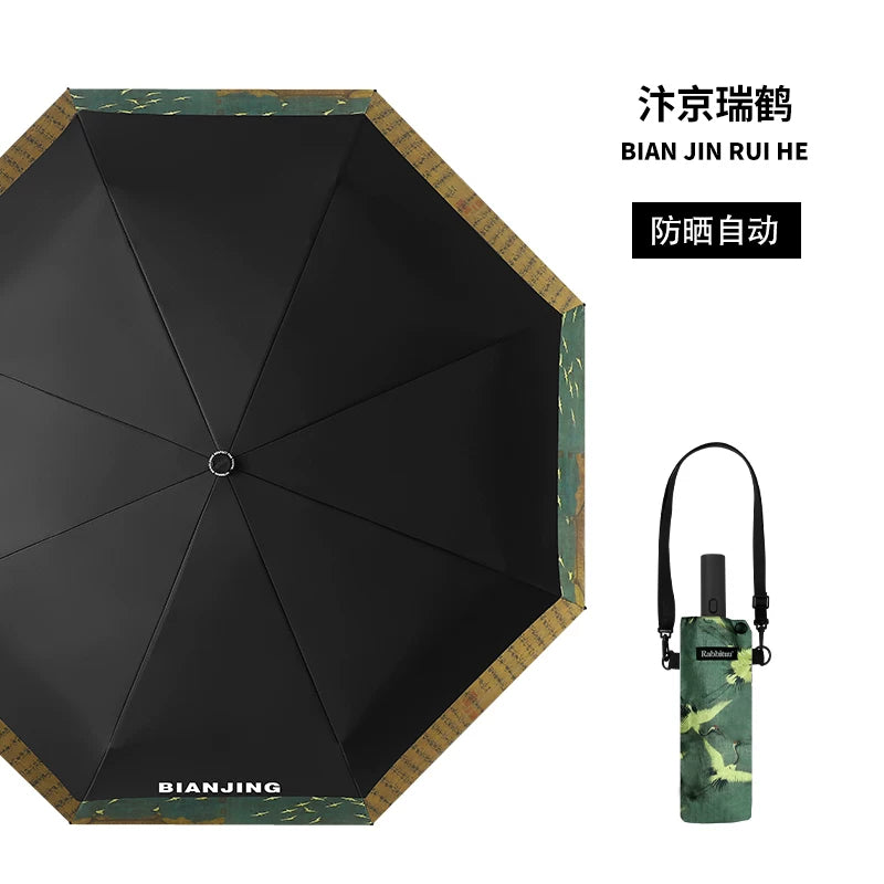 Rabbituu [Bianjing Ruihe] Automatic Umbrella Men's Sunscreen Parasol Women's Folding Gift