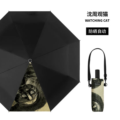 Rabbituu [Shen Zhouguan Cat] Automatic umbrella Parasol Umbrella Women's sunscreen umbrella UV protection merchandise gift