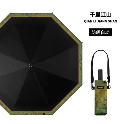 Rabbituu [Thousand Miles of Jiangshan] Automatic Umbrella Umbrella Men's and Women's Sunscreen and UV Protection Parasol Gift Box